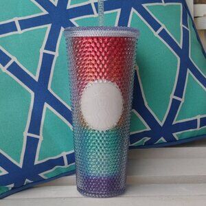 Starbucks 2020🌈 Rainbow Pride Studded Cup Tumbler LGBTQ June Collectors NEW